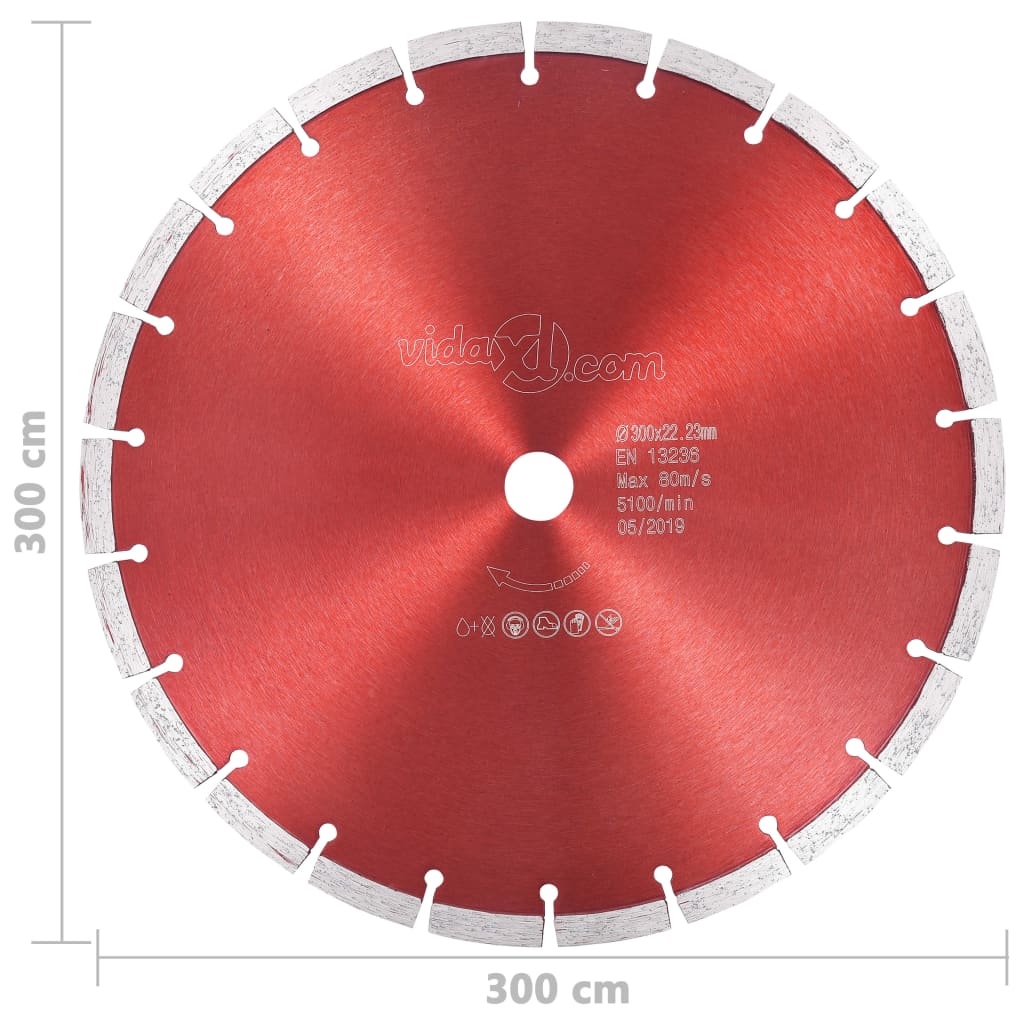 vidaXL Disco de corte de diamante aço 300 mm