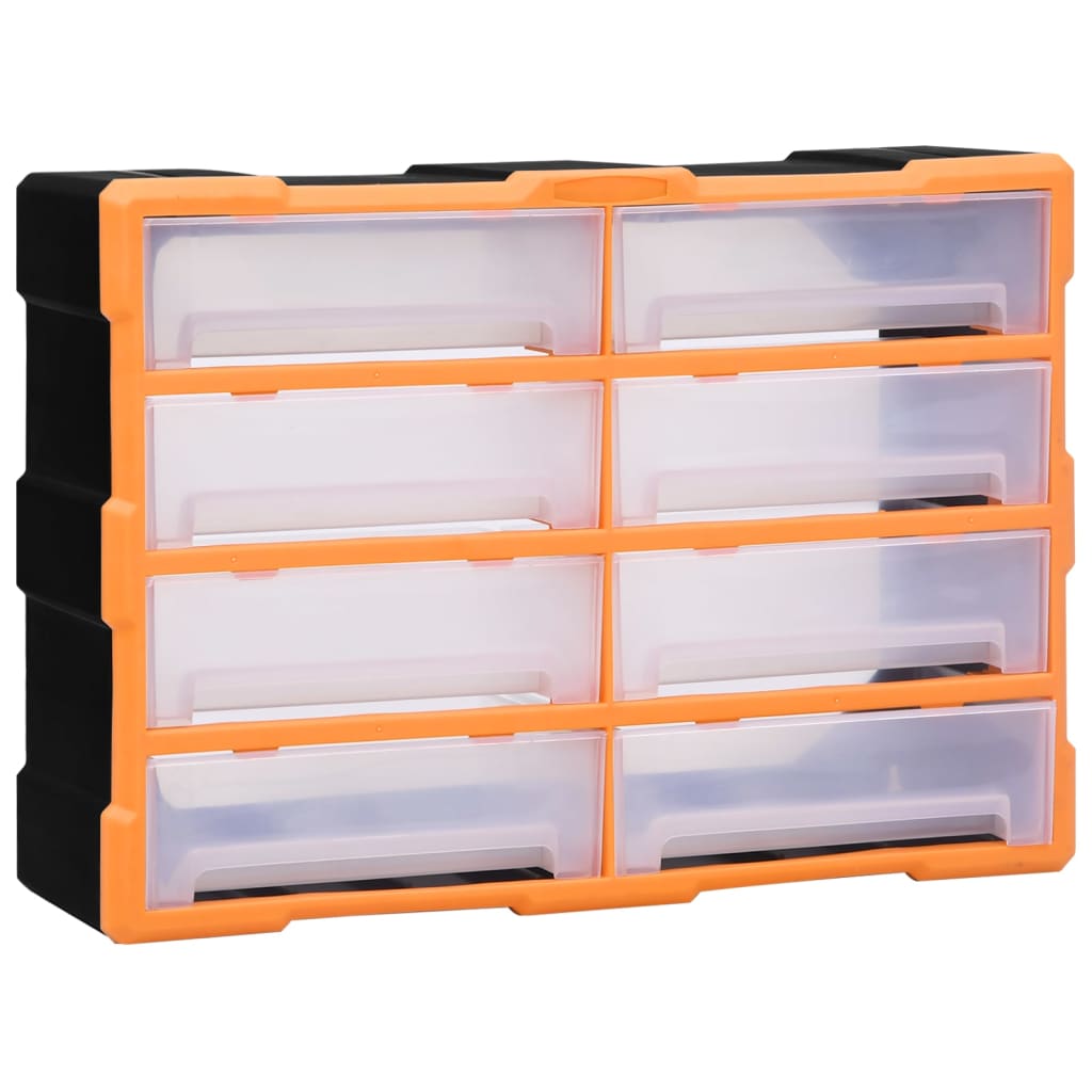 vidaXL Caixa organizadora com 8 gavetas grandes 52x16x37 cm