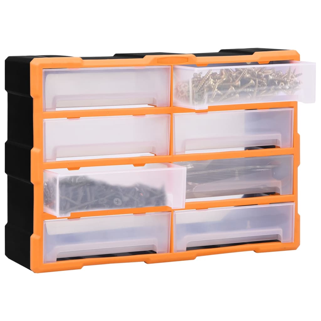 vidaXL Caixa organizadora com 8 gavetas grandes 52x16x37 cm