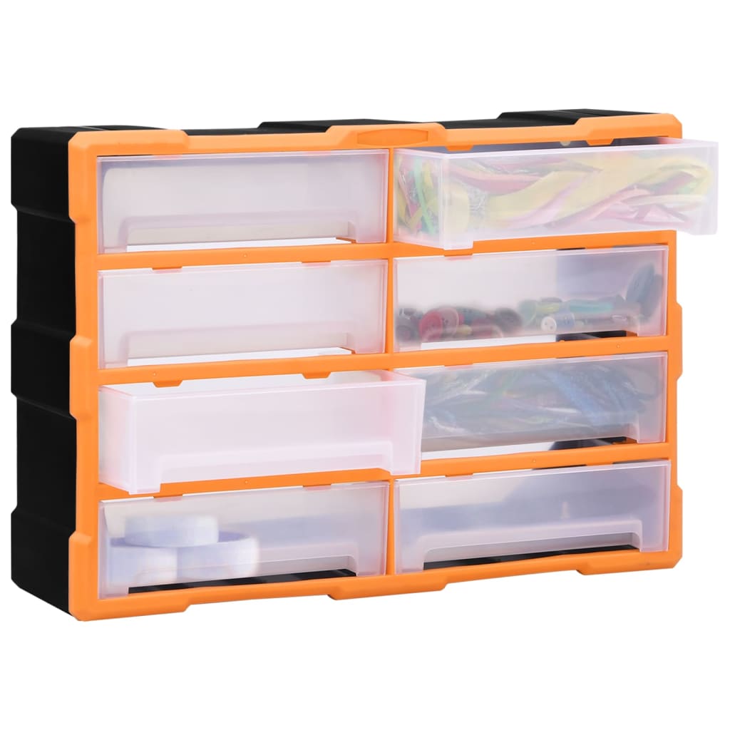 vidaXL Caixa organizadora com 8 gavetas grandes 52x16x37 cm