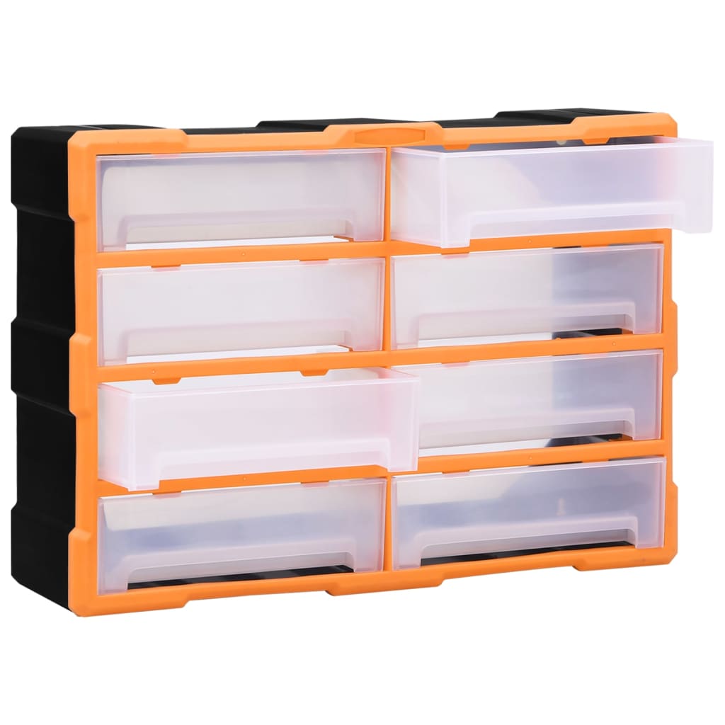 vidaXL Caixa organizadora com 8 gavetas grandes 52x16x37 cm