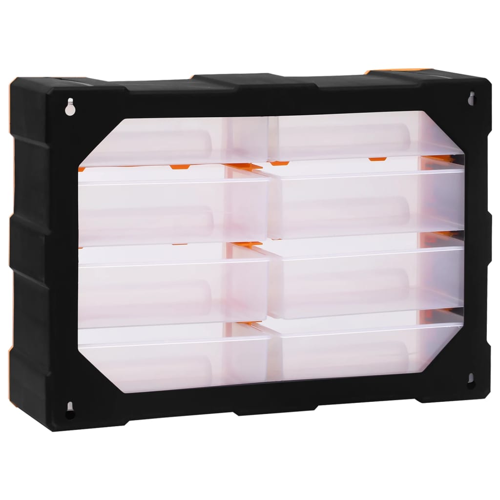 vidaXL Caixa organizadora com 8 gavetas grandes 52x16x37 cm