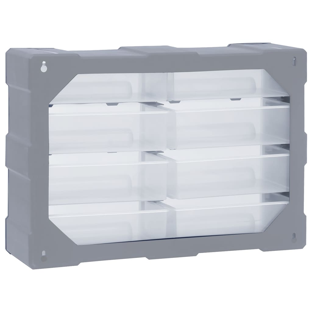 vidaXL Caixa organizadora com 8 gavetas grandes 52x16x37 cm