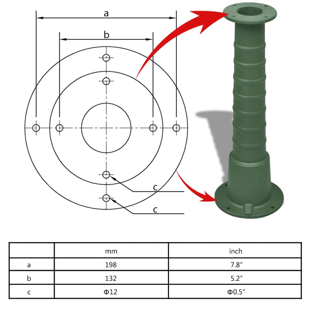 vidaXL Bomba de água para jardim com suporte de ferro fundido