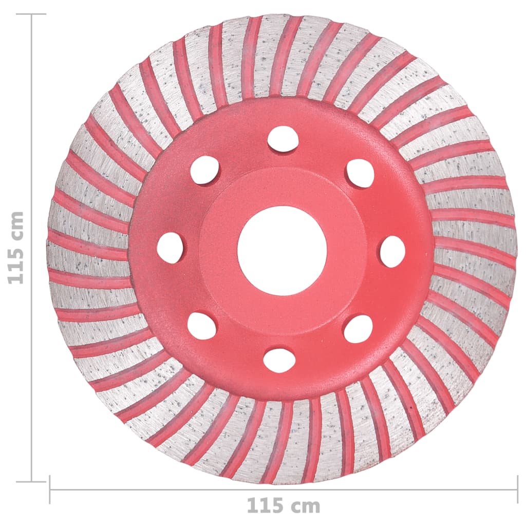 vidaXL Disco de diamante com turbo 115 mm para rebarbadora