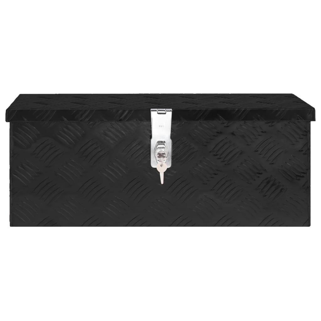 vidaXL Caixa de arrumação 60x23,5x23 cm alumínio preto