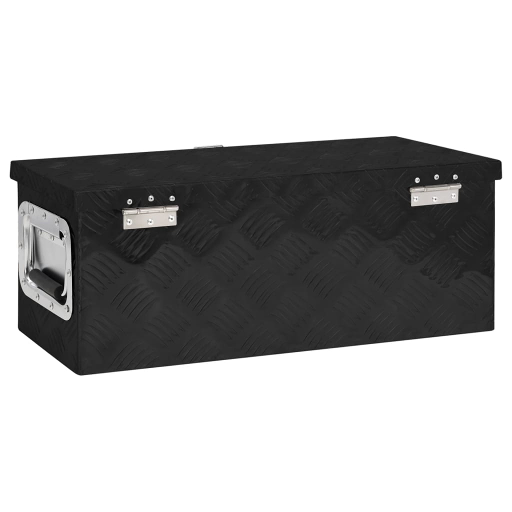 vidaXL Caixa de arrumação 60x23,5x23 cm alumínio preto