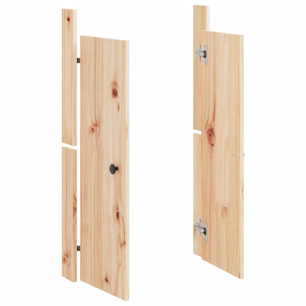 vidaXL Portas de cozinha para exterior 2 pcs 50x9x82 cm pinho maciço