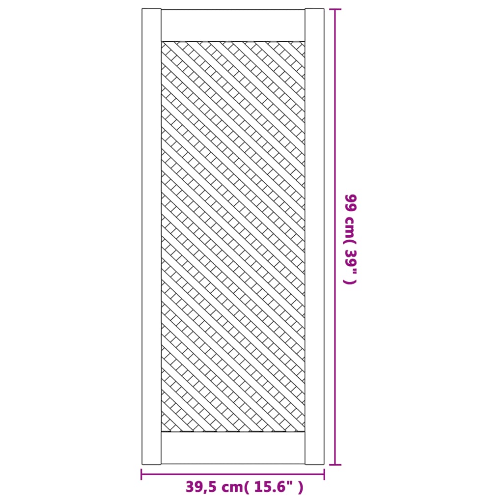 vidaXL Portas de armário design treliça 2 pcs 39,5x99 cm pinho maciço