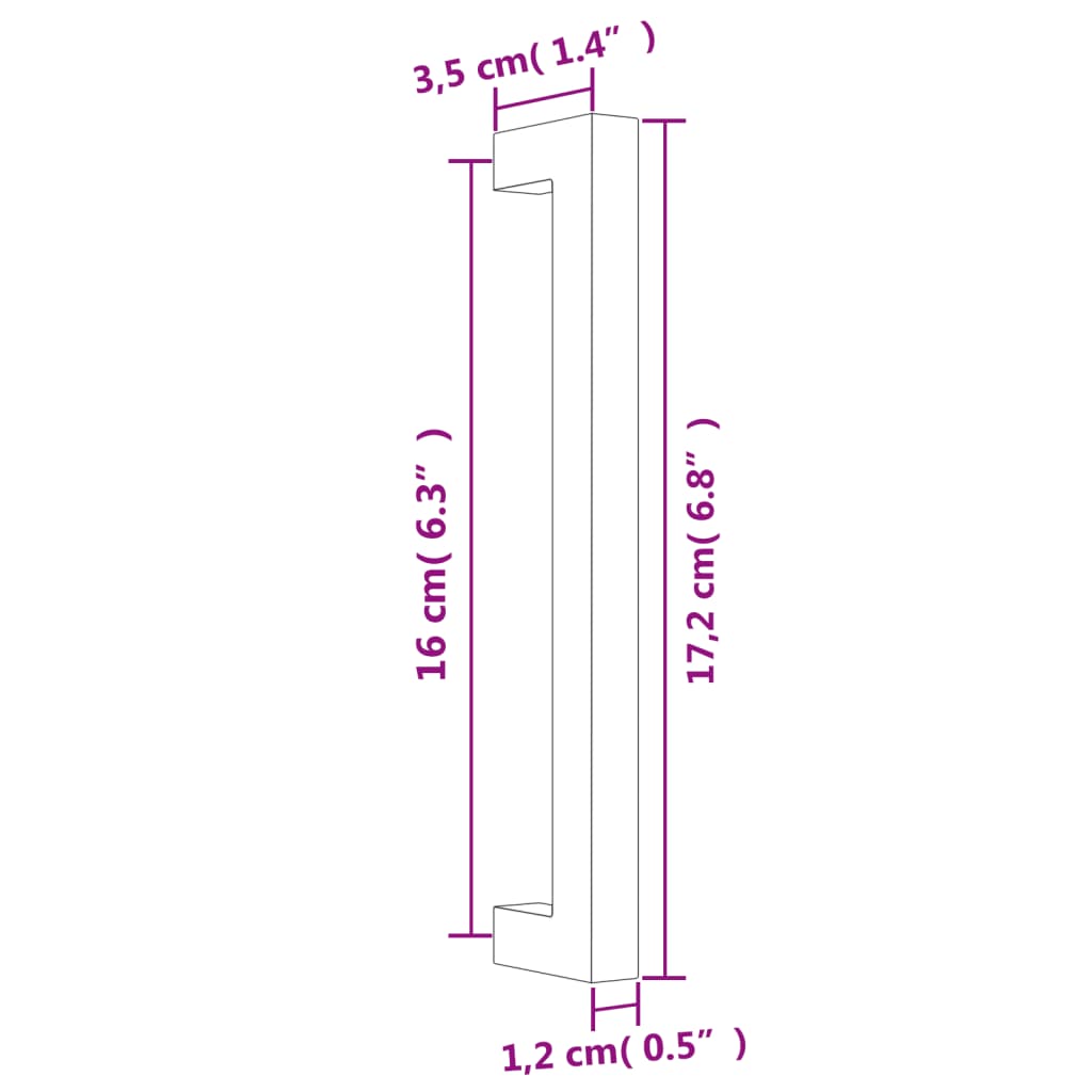 vidaXL Puxadores para móveis 10 pcs 160 mm aço inoxidável bronze