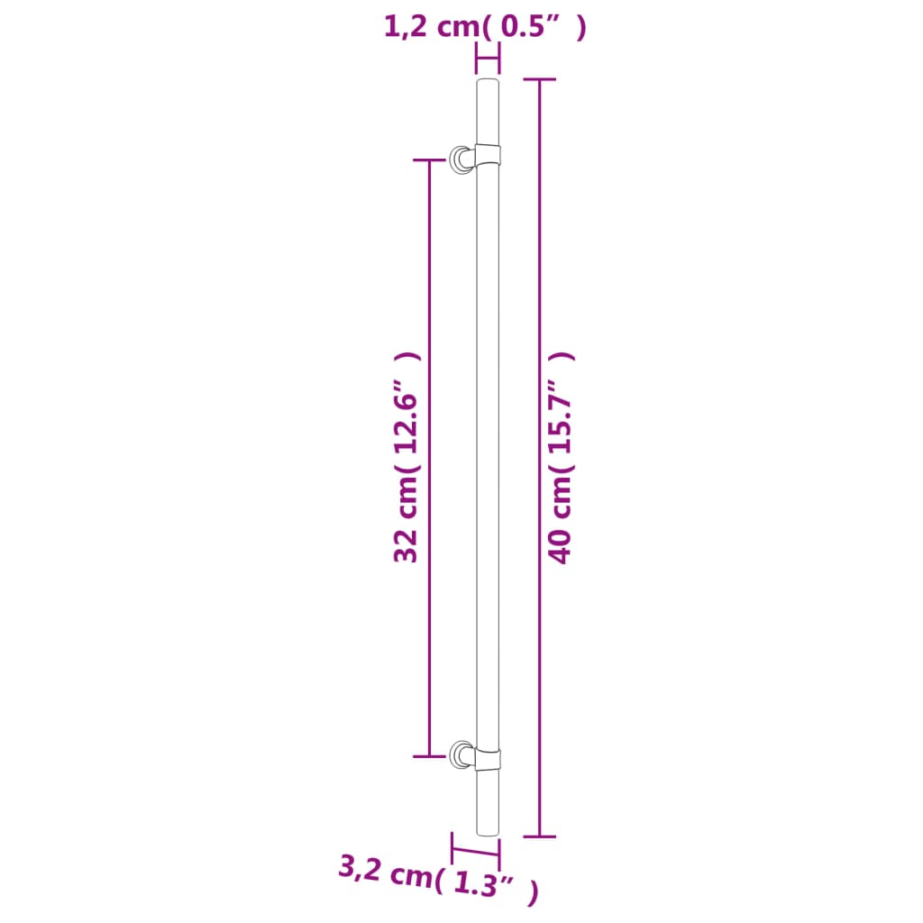 vidaXL Puxadores para móveis 5 pcs 320 mm aço inoxidável prateado