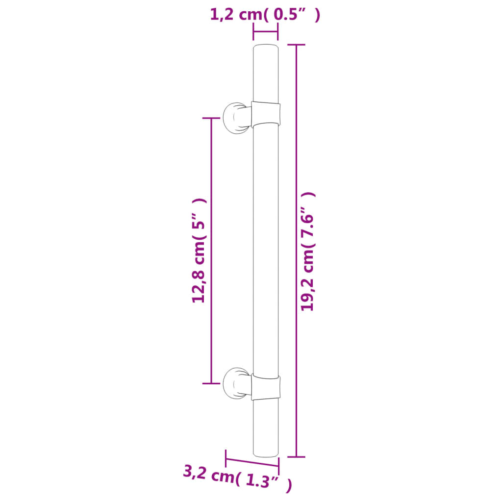 vidaXL Puxadores para móveis 10 pcs 128 mm aço inoxidável bronze