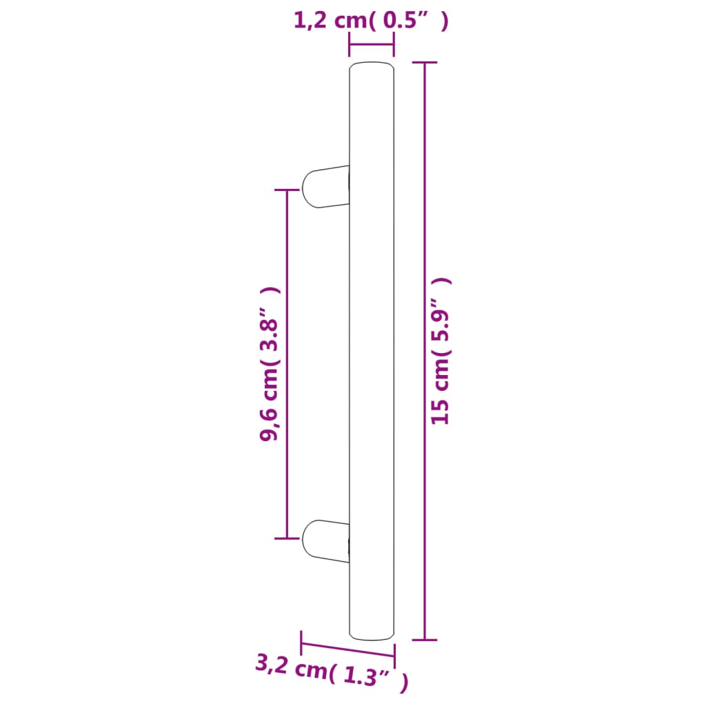 vidaXL Puxadores para móveis 20 pcs 96 mm aço inoxidável bronze