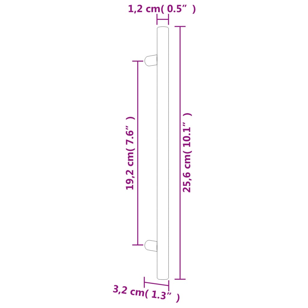 vidaXL Puxadores para móveis 10 pcs 192 mm aço inoxidável bronze