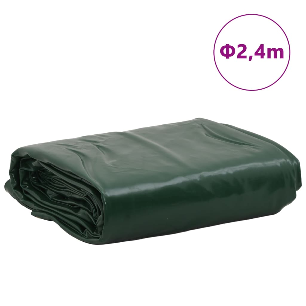 vidaXL Lona Ø 2,4 m 650 g/m² verde