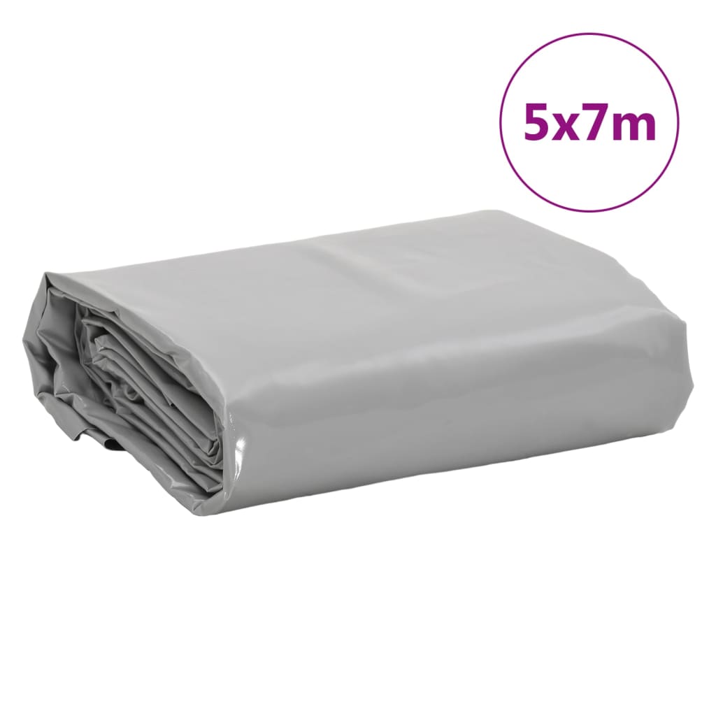 vidaXL Lona 5x7 m 650 g/m² cinzento