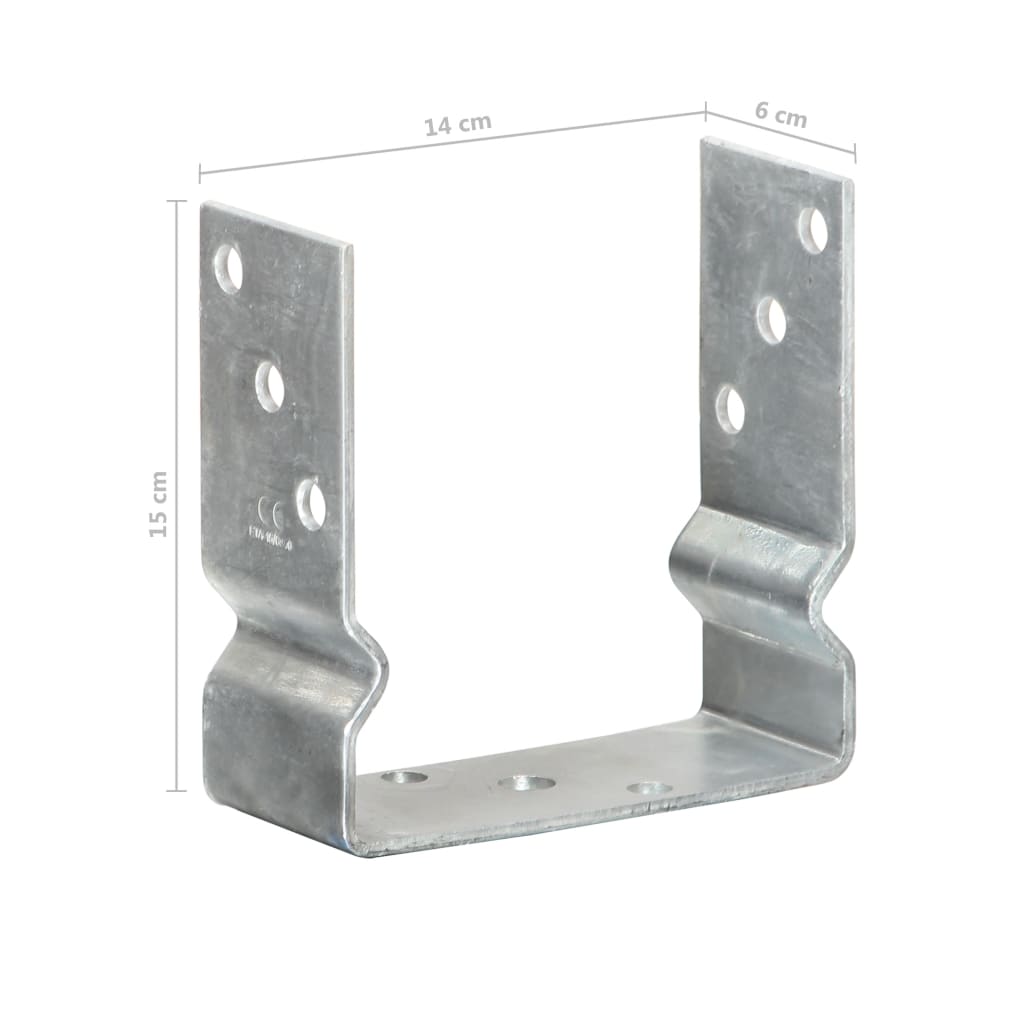 vidaXL Âncoras de vedação 2 pcs 14x6x15 cm aço galvanizado prateado