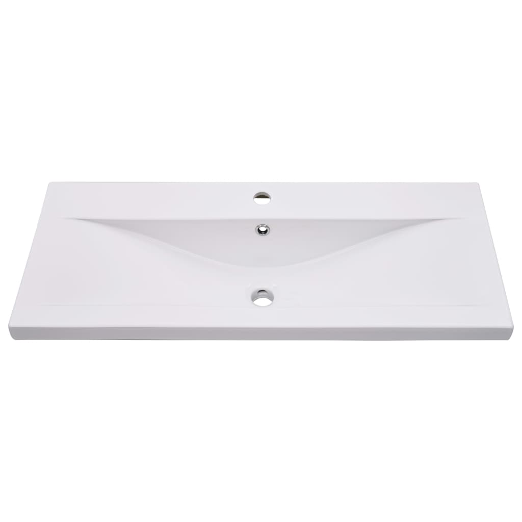 vidaXL Lavatório embutido 91x39,5x18,5 cm cerâmica branco