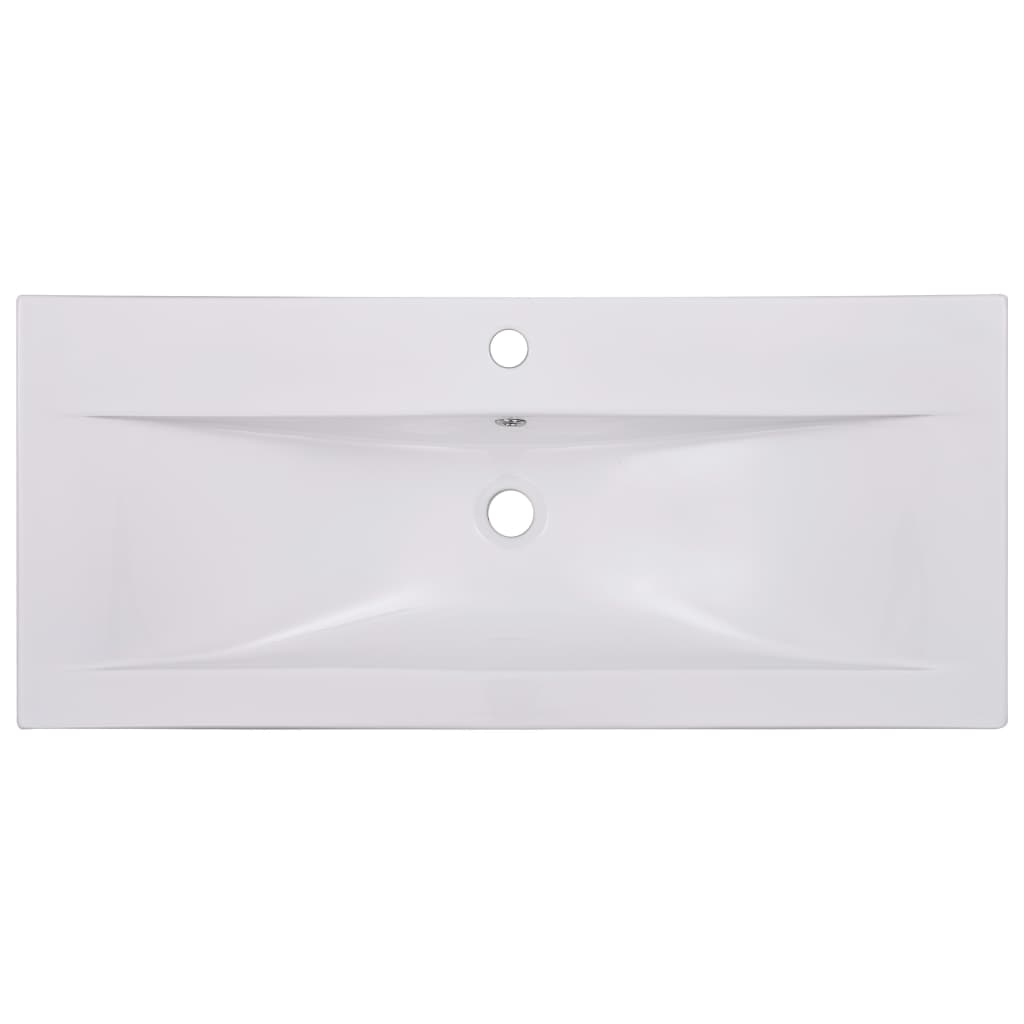 vidaXL Lavatório embutido 91x39,5x18,5 cm cerâmica branco