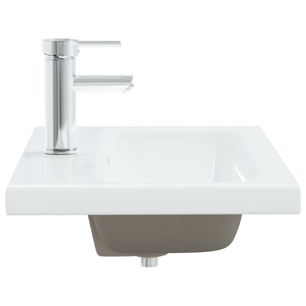 vidaXL Lavatório embutido c/ torneira 61x39x18 cm cerâmica branco