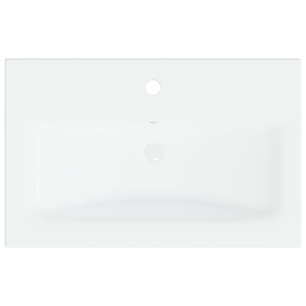 vidaXL Lavatório embutido c/ torneira 61x39x18 cm cerâmica branco