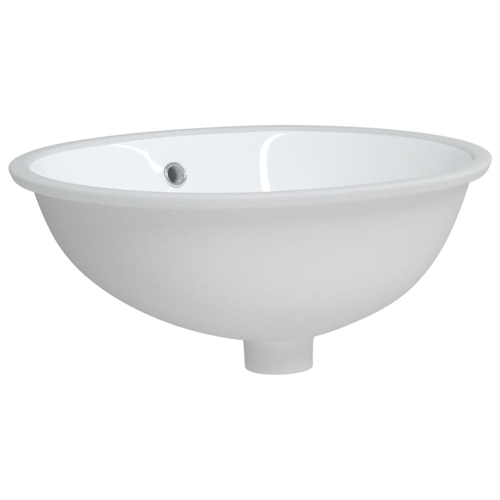 vidaXL Lavatório casa de banho oval 47x39x21 cm cerâmica branco