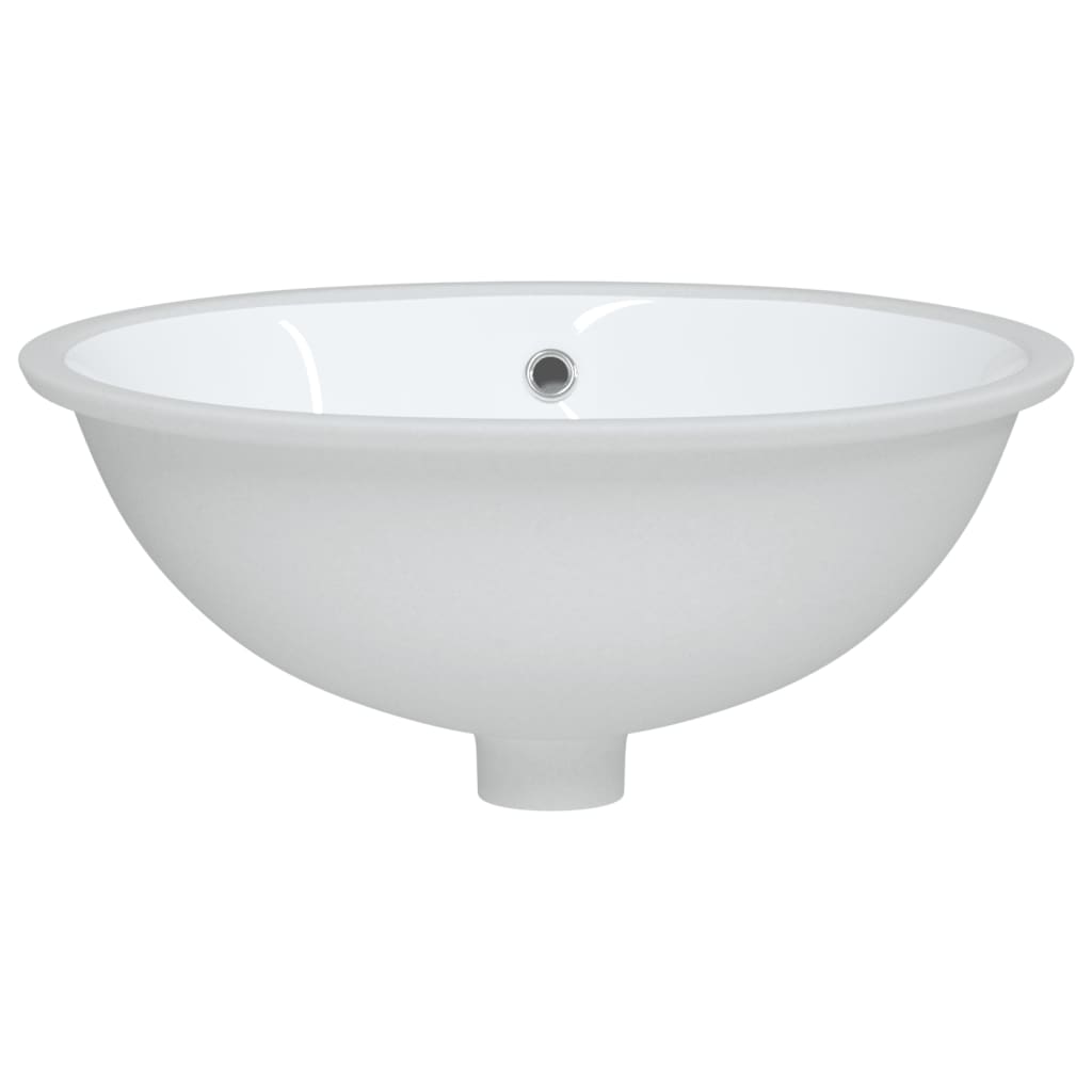 vidaXL Lavatório casa de banho oval 47x39x21 cm cerâmica branco