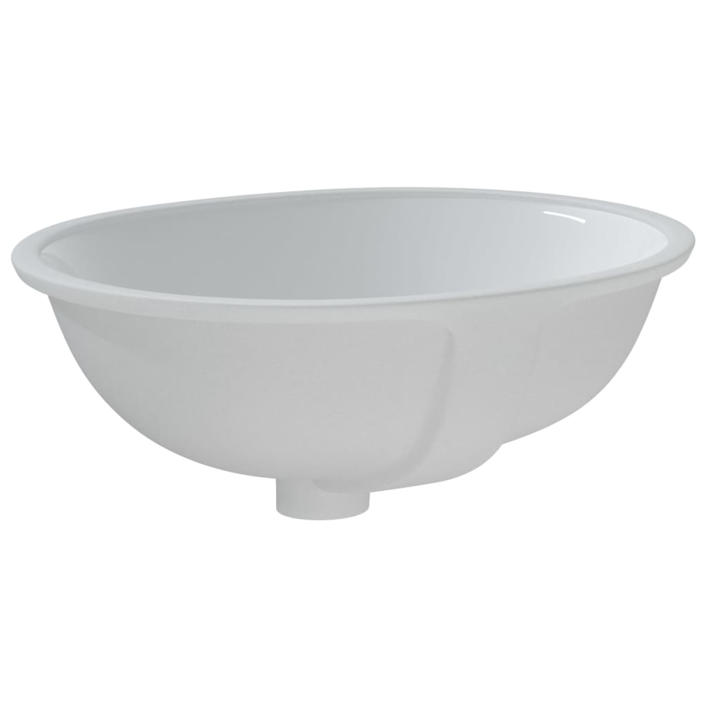 vidaXL Lavatório casa de banho oval 47x39x21 cm cerâmica branco