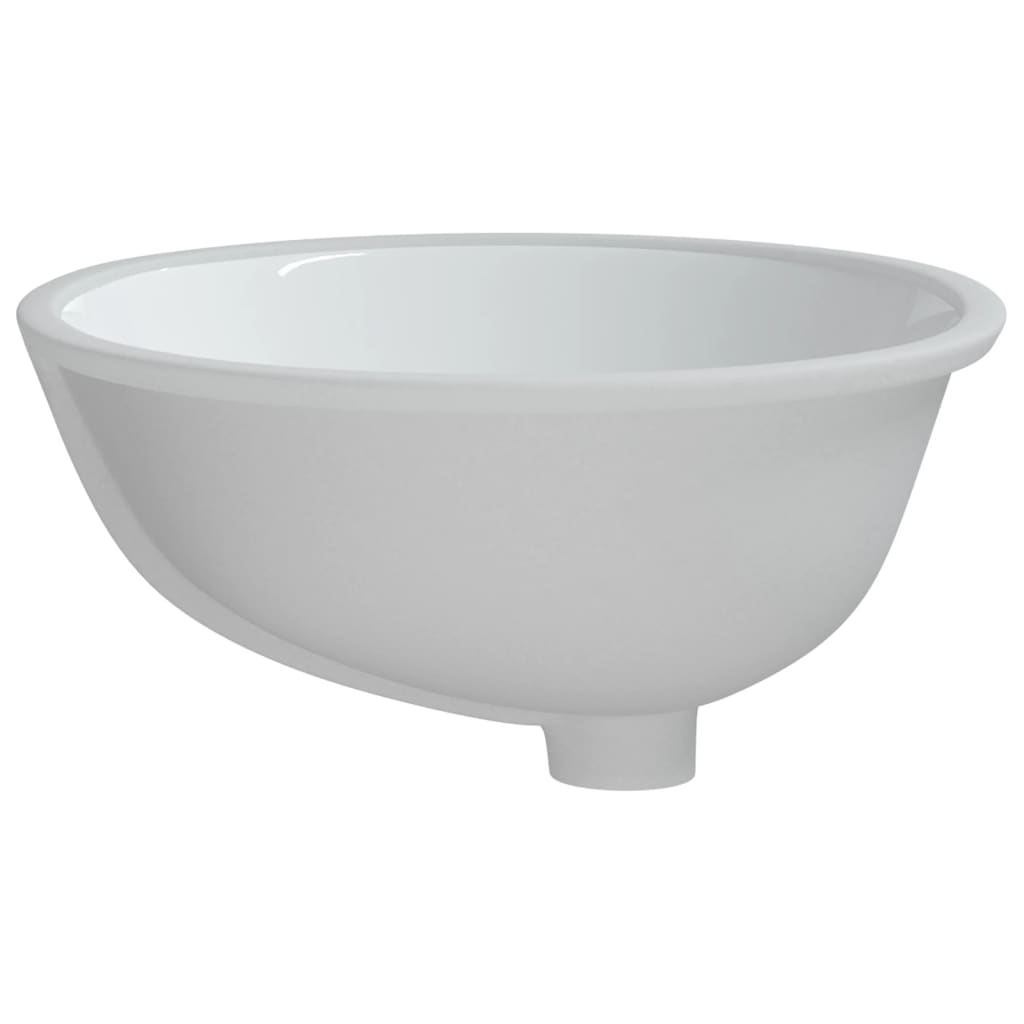 vidaXL Lavatório casa de banho oval 47x39x21 cm cerâmica branco