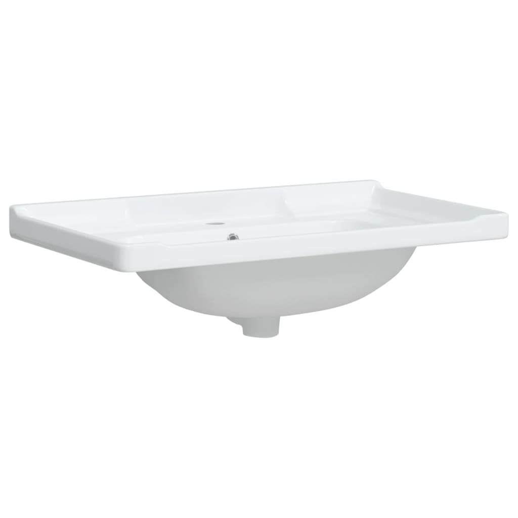 vidaXL Lavatório casa de banho retangular 81x48x23 cm cerâmica branco