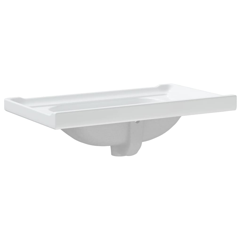 vidaXL Lavatório casa de banho retangular 81x48x23 cm cerâmica branco