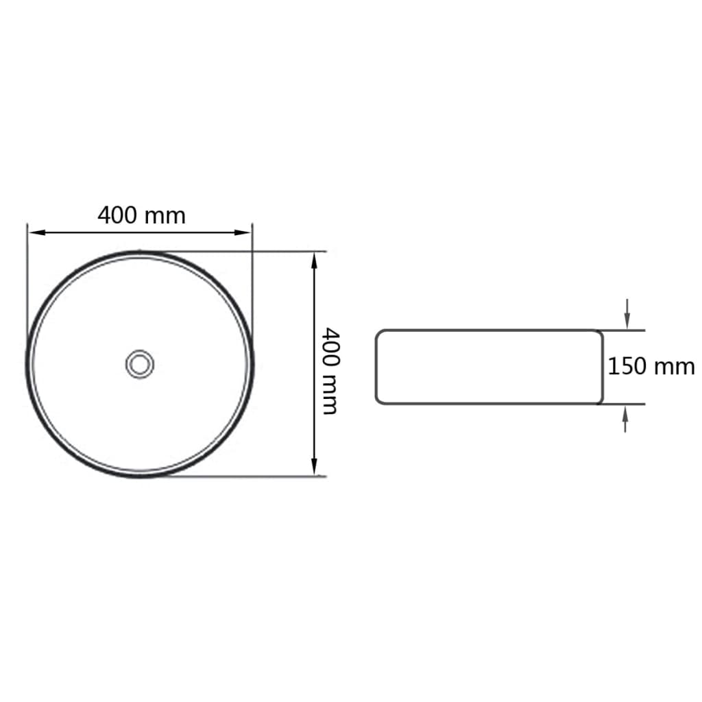 vidaXL Lavatório 40x15 cm cerâmica prateado