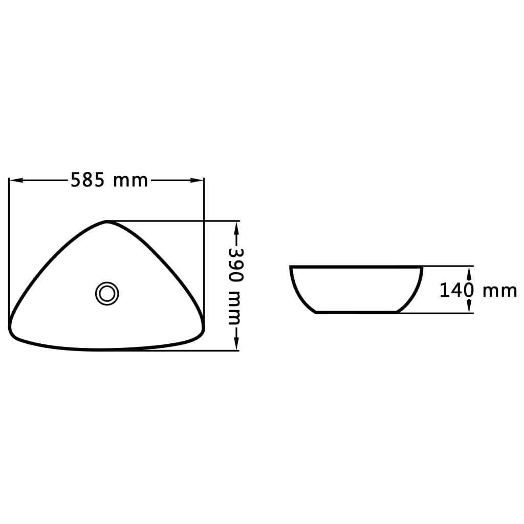 vidaXL Lavatório 58,5x39x14 cm cerâmica branco