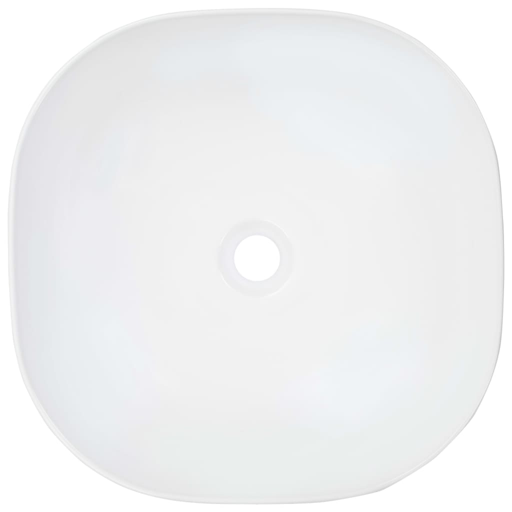 vidaXL Lavatório 42,5x42,5x14,5 cm cerâmica branco