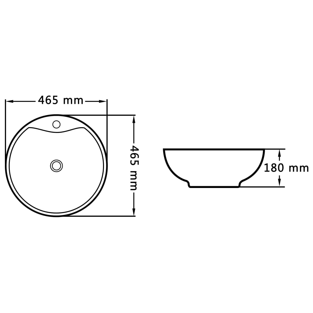 vidaXL Lavatório com extravasamento 46,5x18 cm cerâmica branco