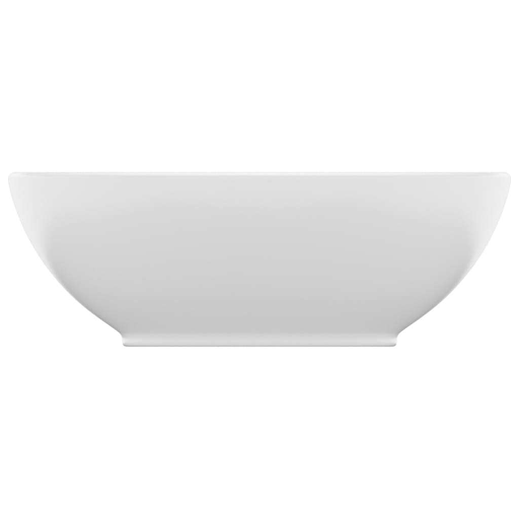 vidaXL Lavatório luxuoso formato oval 40x33 cm cerâmica branco mate