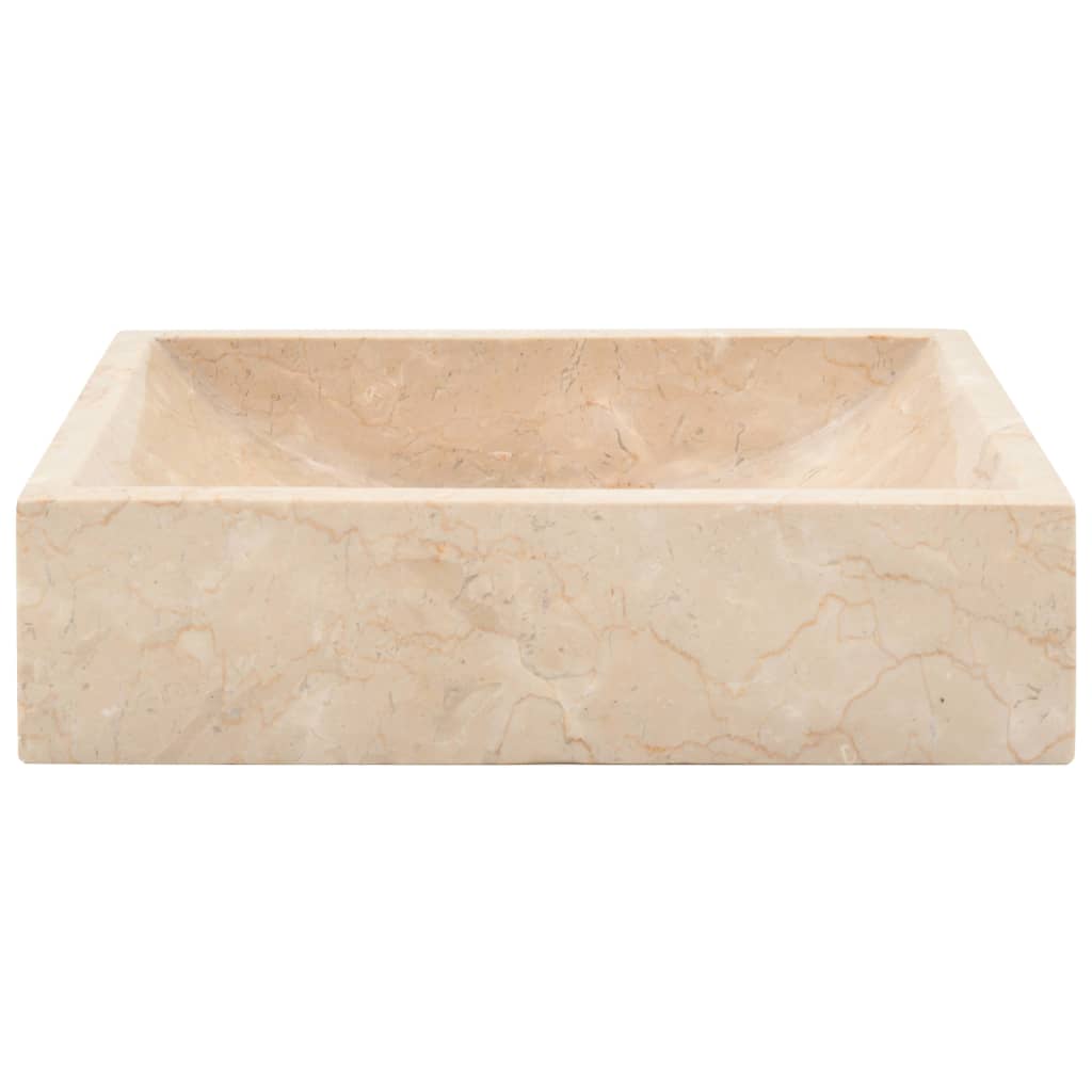 vidaXL Lavatório 45x30x12 cm mármore creme brilhante