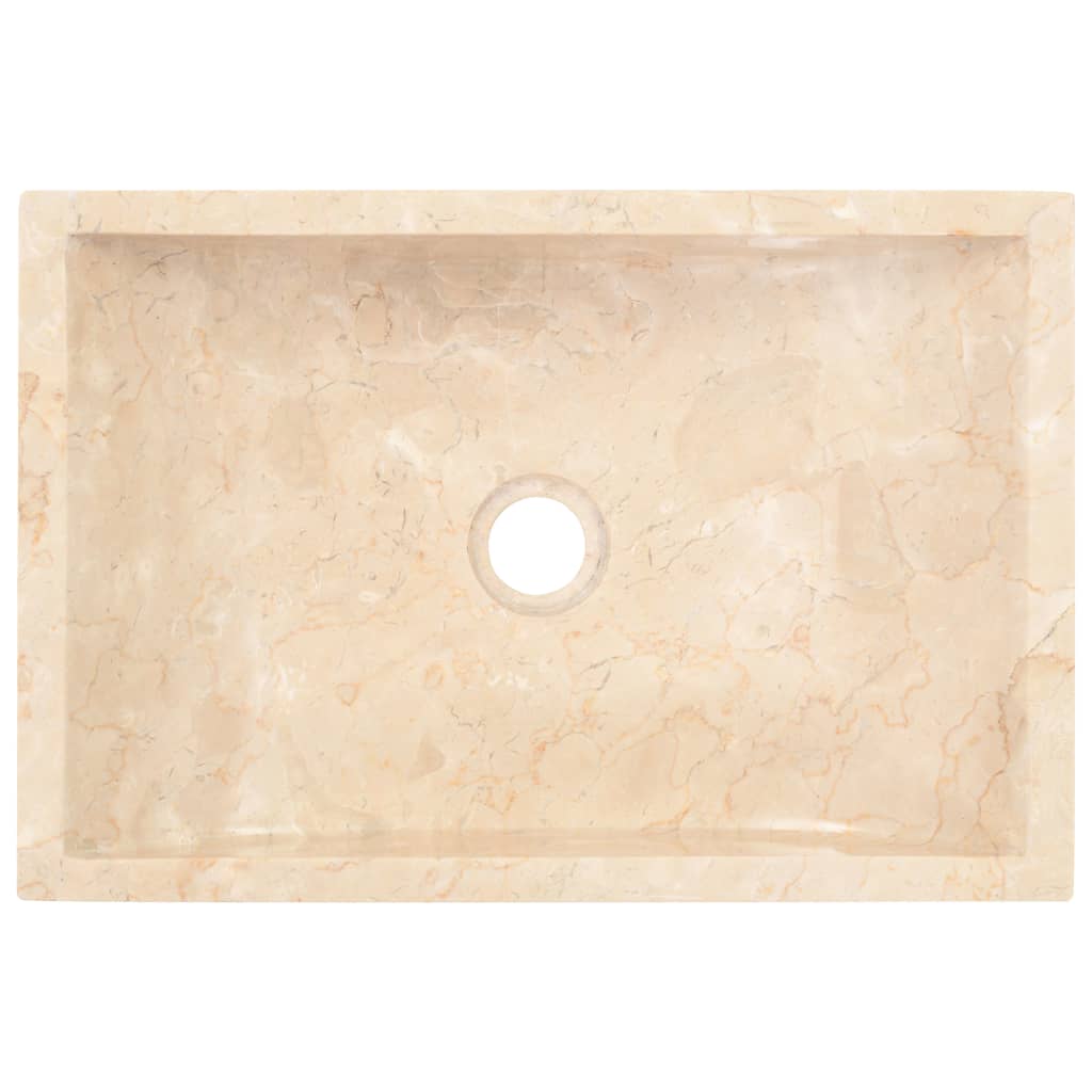 vidaXL Lavatório 45x30x12 cm mármore creme brilhante