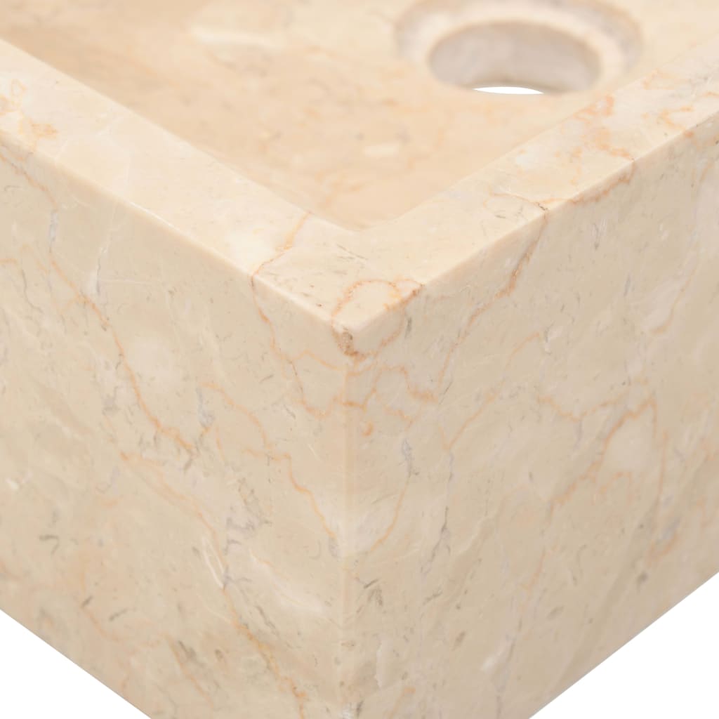 vidaXL Lavatório 45x30x12 cm mármore creme brilhante