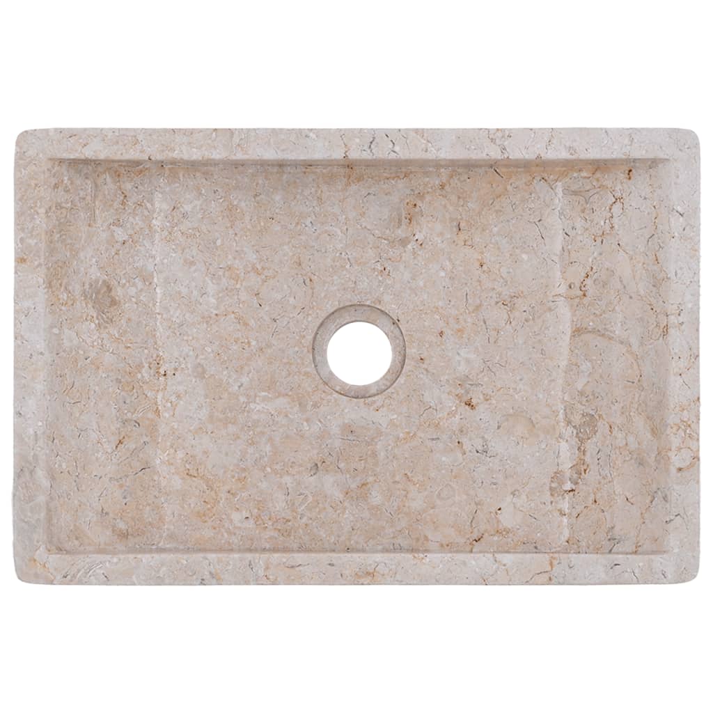 vidaXL Lavatório 45x30x12 cm mármore creme brilhante