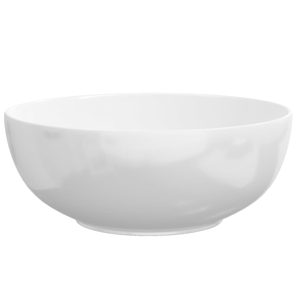 vidaXL Lavatório redondo 44x17 cm cerâmica branco