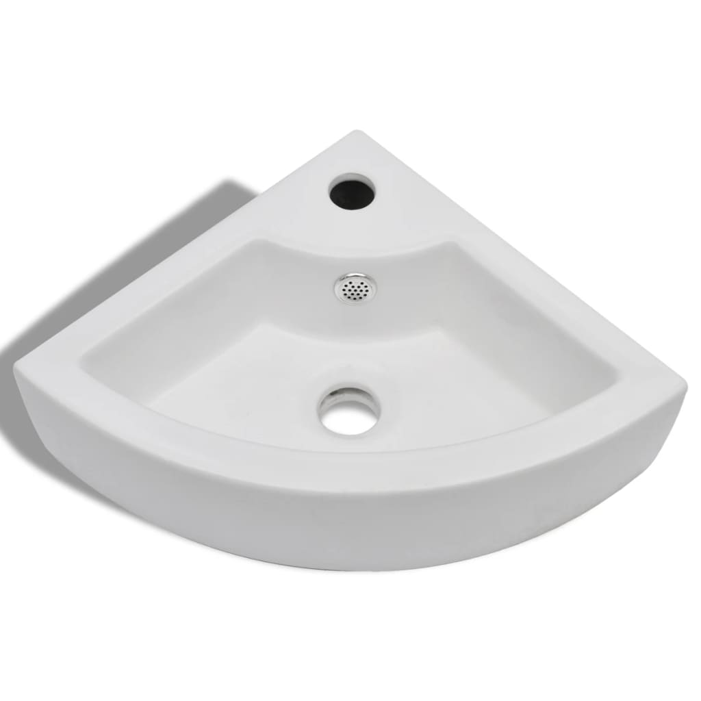 vidaXL Lavatório com extravasamento 45x32x12,5 cm branco