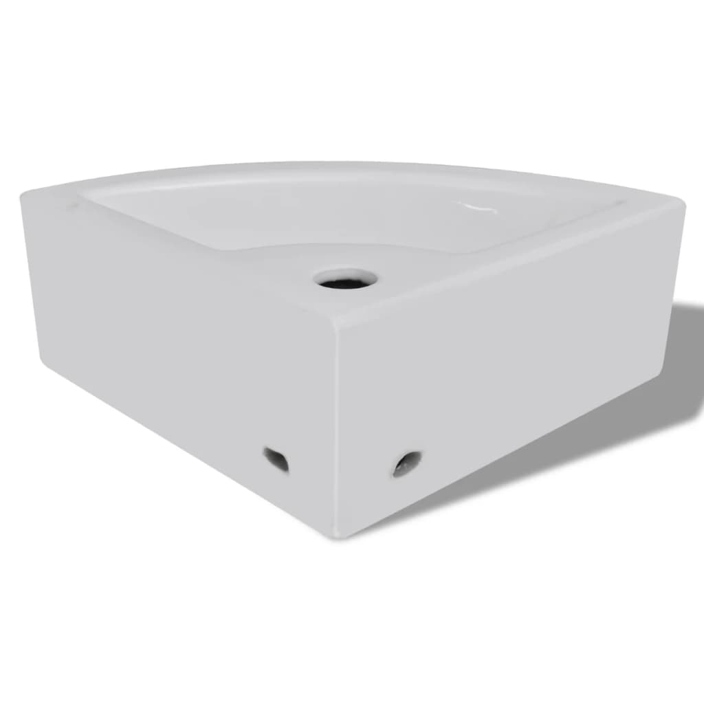 vidaXL Lavatório com extravasamento 45x32x12,5 cm branco