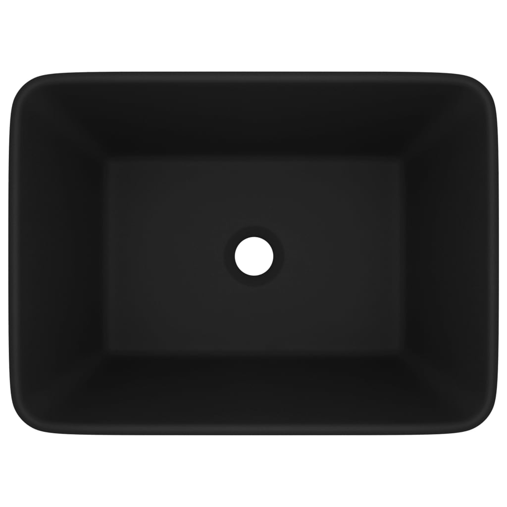 vidaXL Lavatório luxuoso 41x30x12 cm cerâmica preto mate