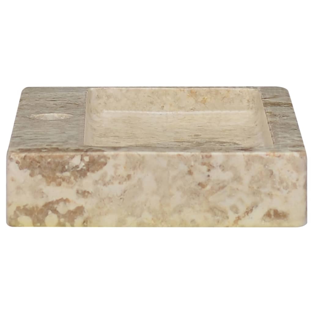 vidaXL Lavatório de parede 38x24x6,5 cm mármore cor creme