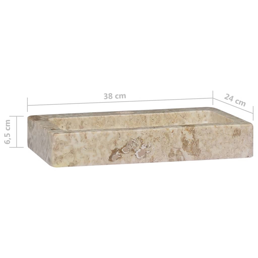 vidaXL Lavatório de parede 38x24x6,5 cm mármore cor creme