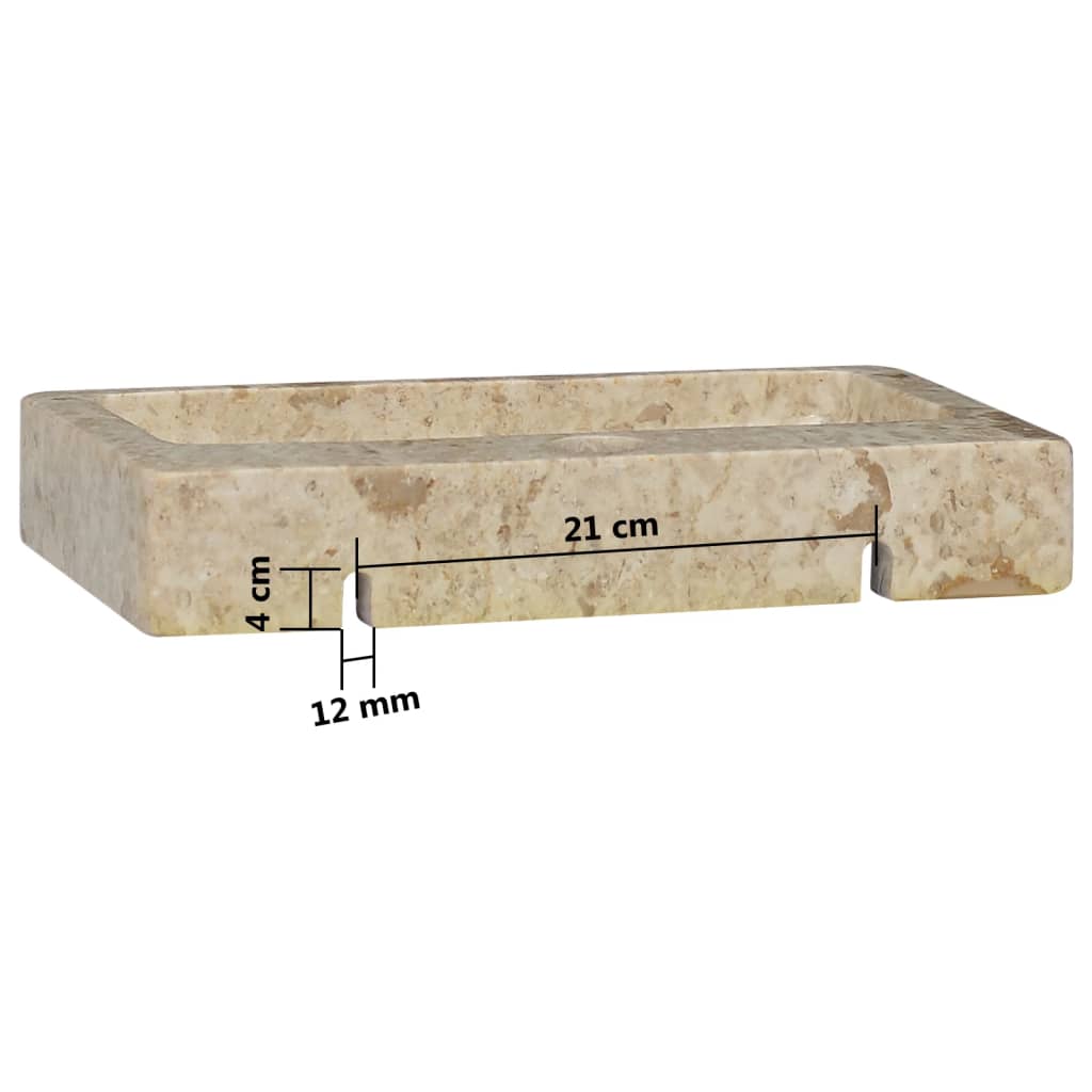 vidaXL Lavatório de parede 38x24x6,5 cm mármore cor creme