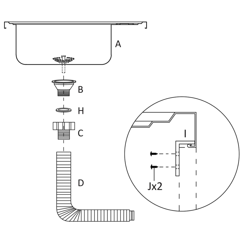 vidaXL Lava-louça cozinha + escorredor aço inox prateado