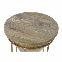 DKD Home Decor|Mesa de apoio DKD Home Decor Metal Madeira de mangueira (40 x 40 x 45 cm)
