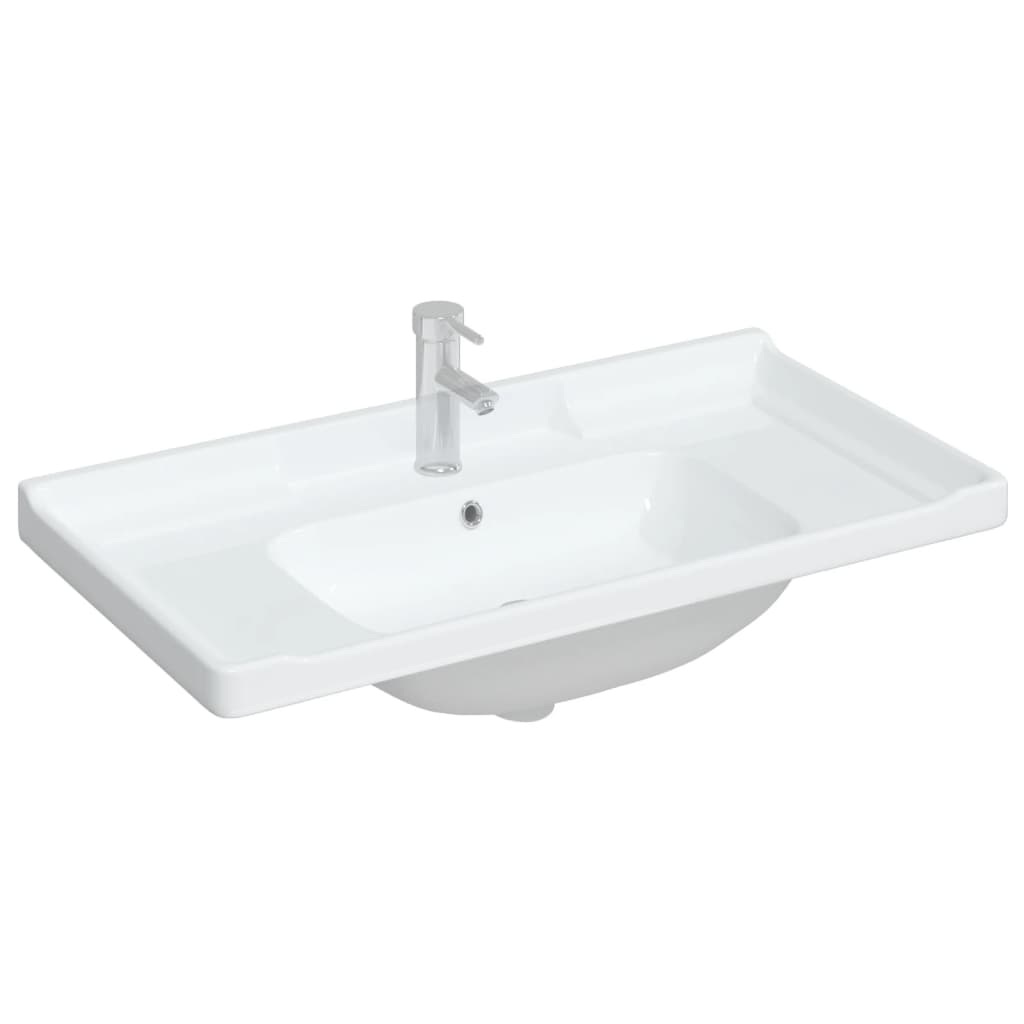 vidaXL Lavatório casa de banho retangular 91,5x48x23cm cerâmica branco